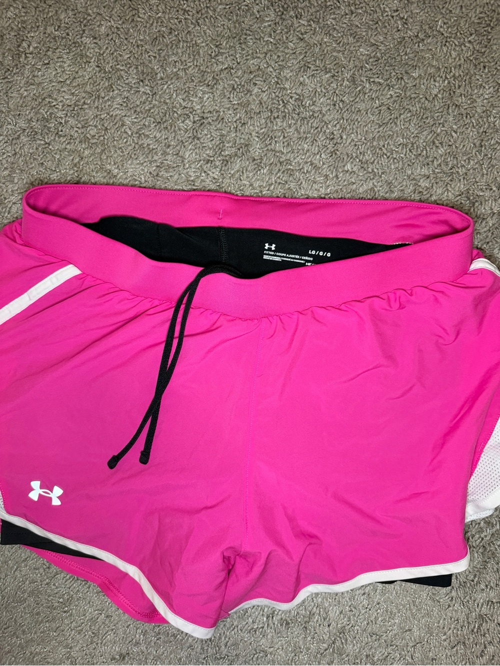 Under Armour Hot Pink Women's Athletic Shorts with Black Liner